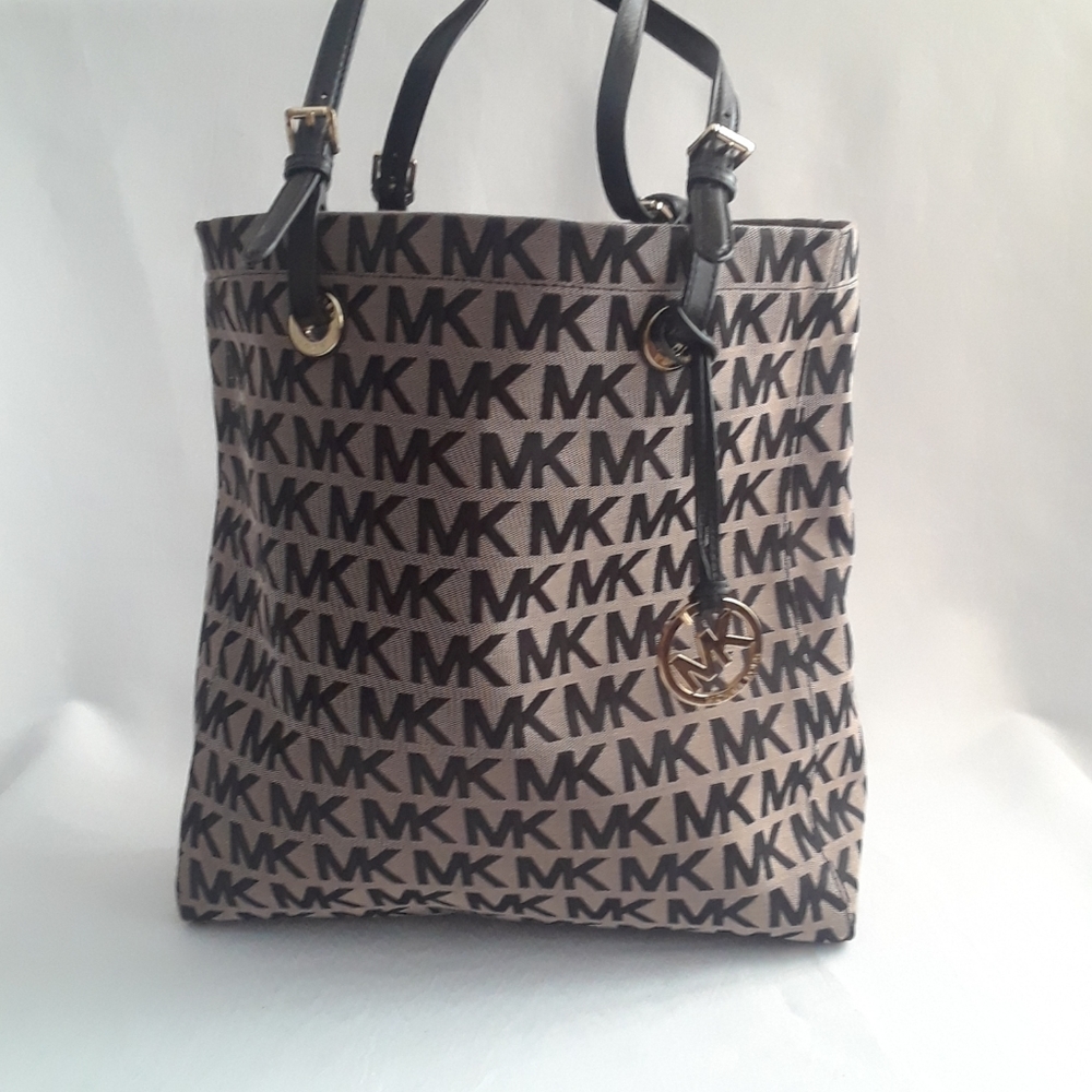 New Michael kor Signature Tote Canvas Handbag